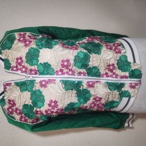 Floral Embroidered Bomber Jacket